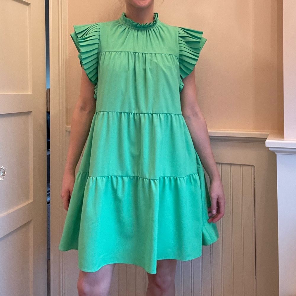 Crosby by Mollie Burch Women’s Green Tiered Preppy Dress